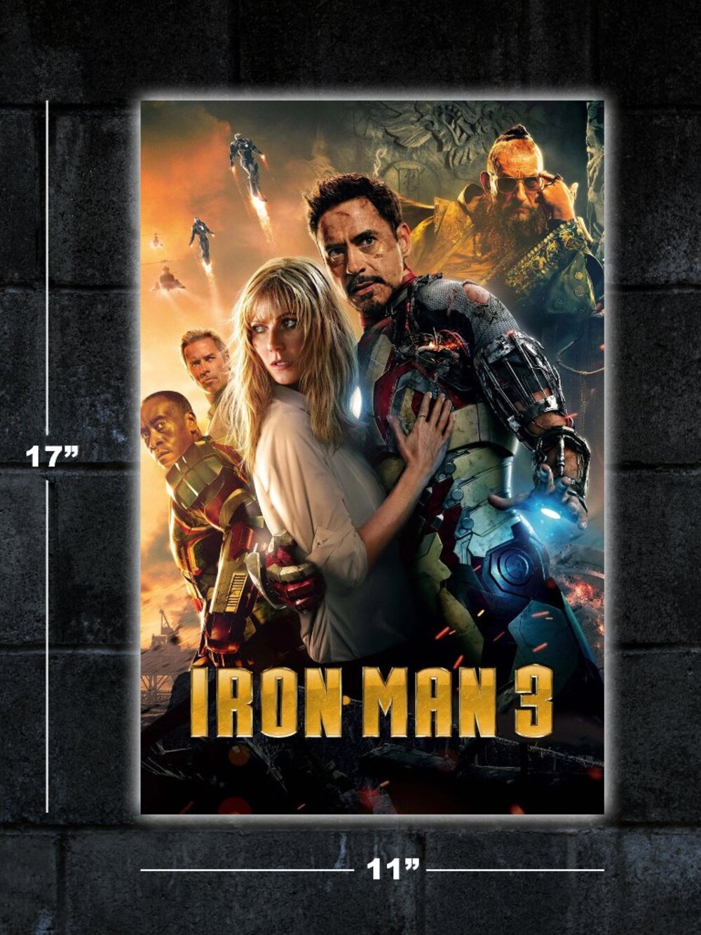 Iron Man 3 movie poster 11x17 art print merch marvel Robert Downey Jr Tony Stark